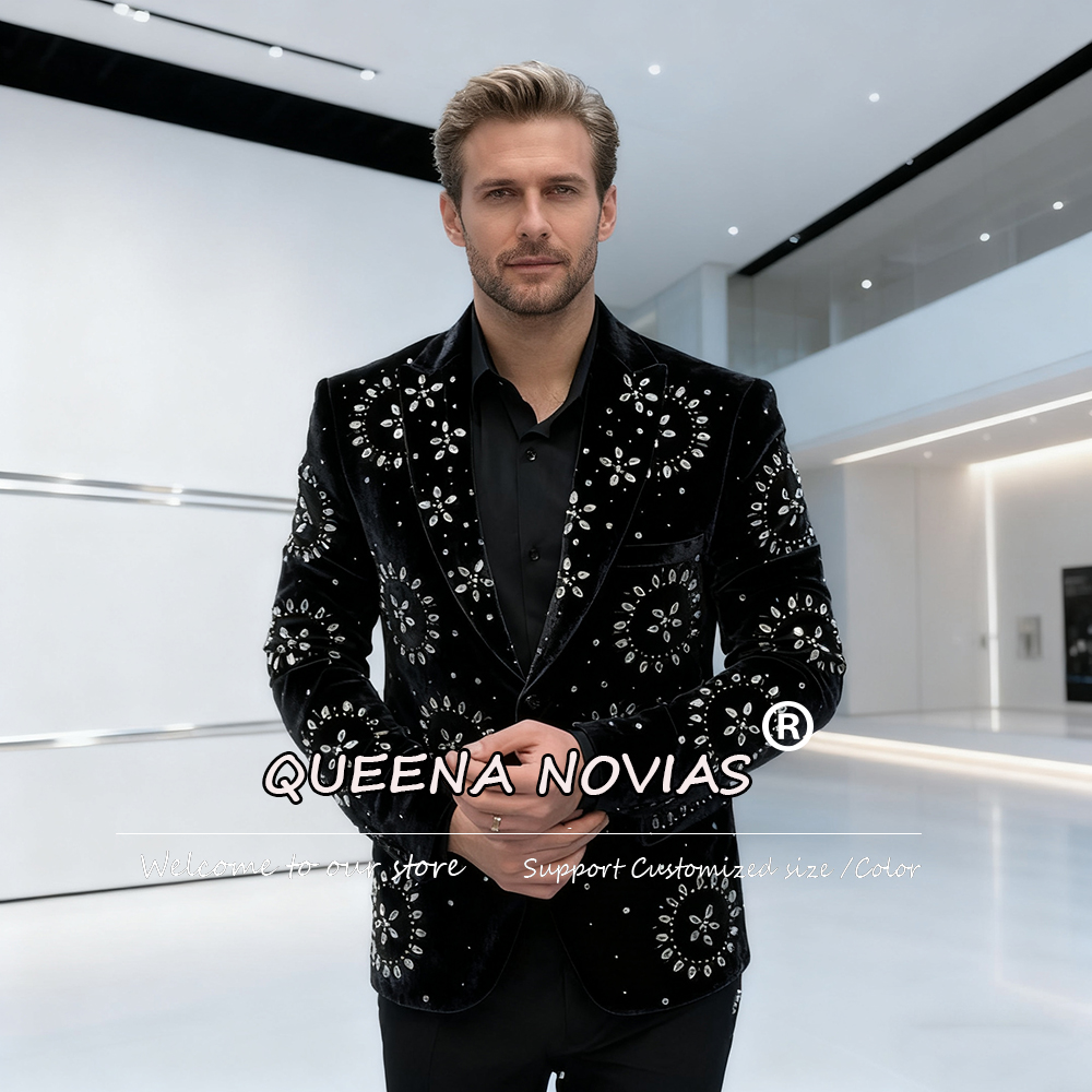 Men Formal Wear For Dinner - Luxury Diamond Stones Suits Men For