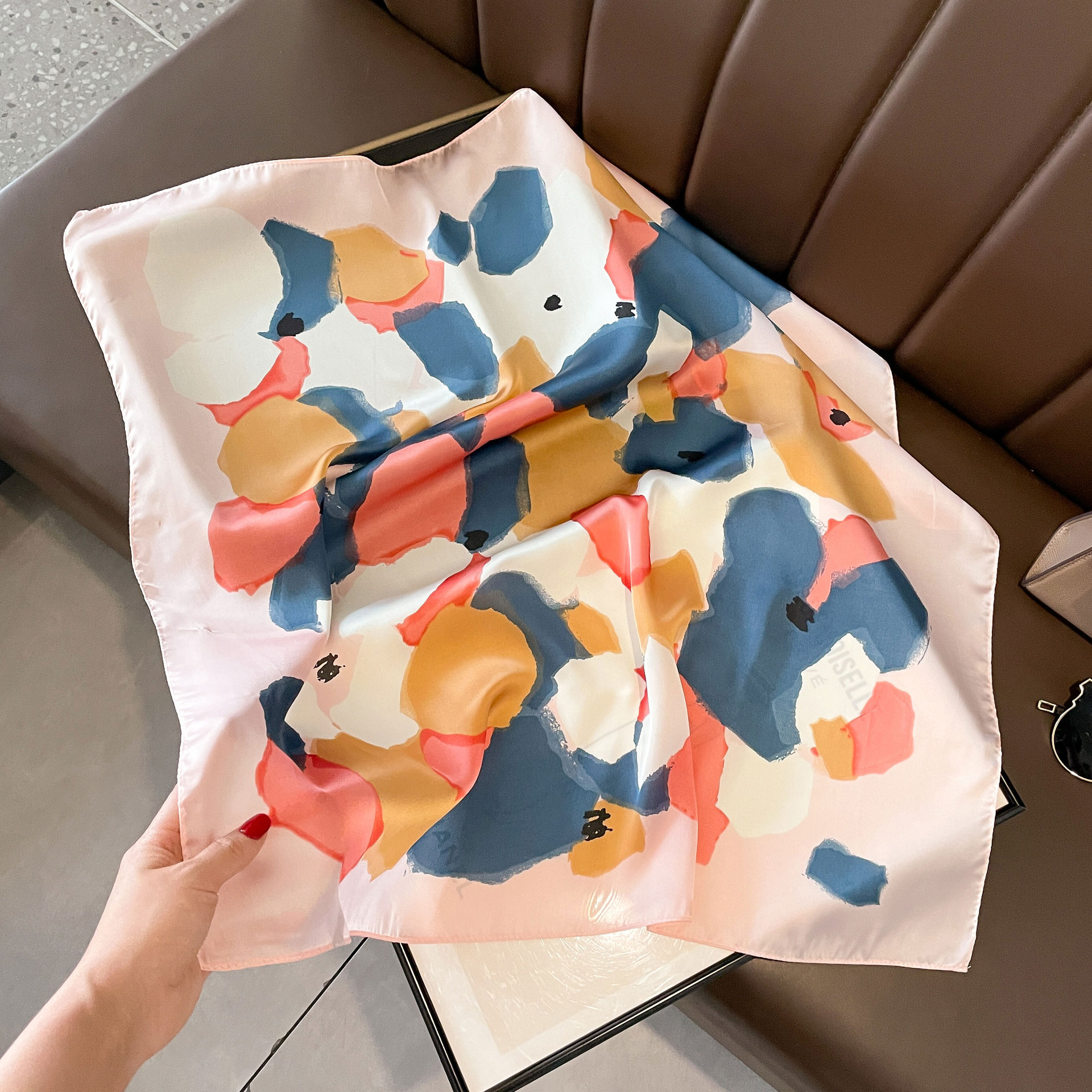 Silk Tie Woven - Luxury Silk Feeling Square Scarf Women