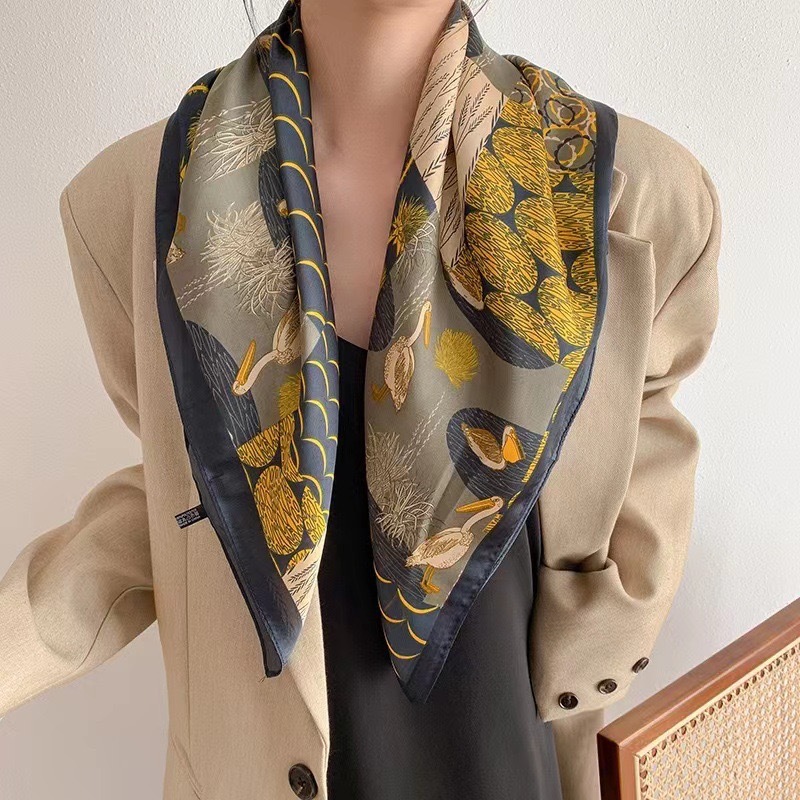 Silk Tie Woven - Luxury Vintage Silk Scarf Women's Fashionable