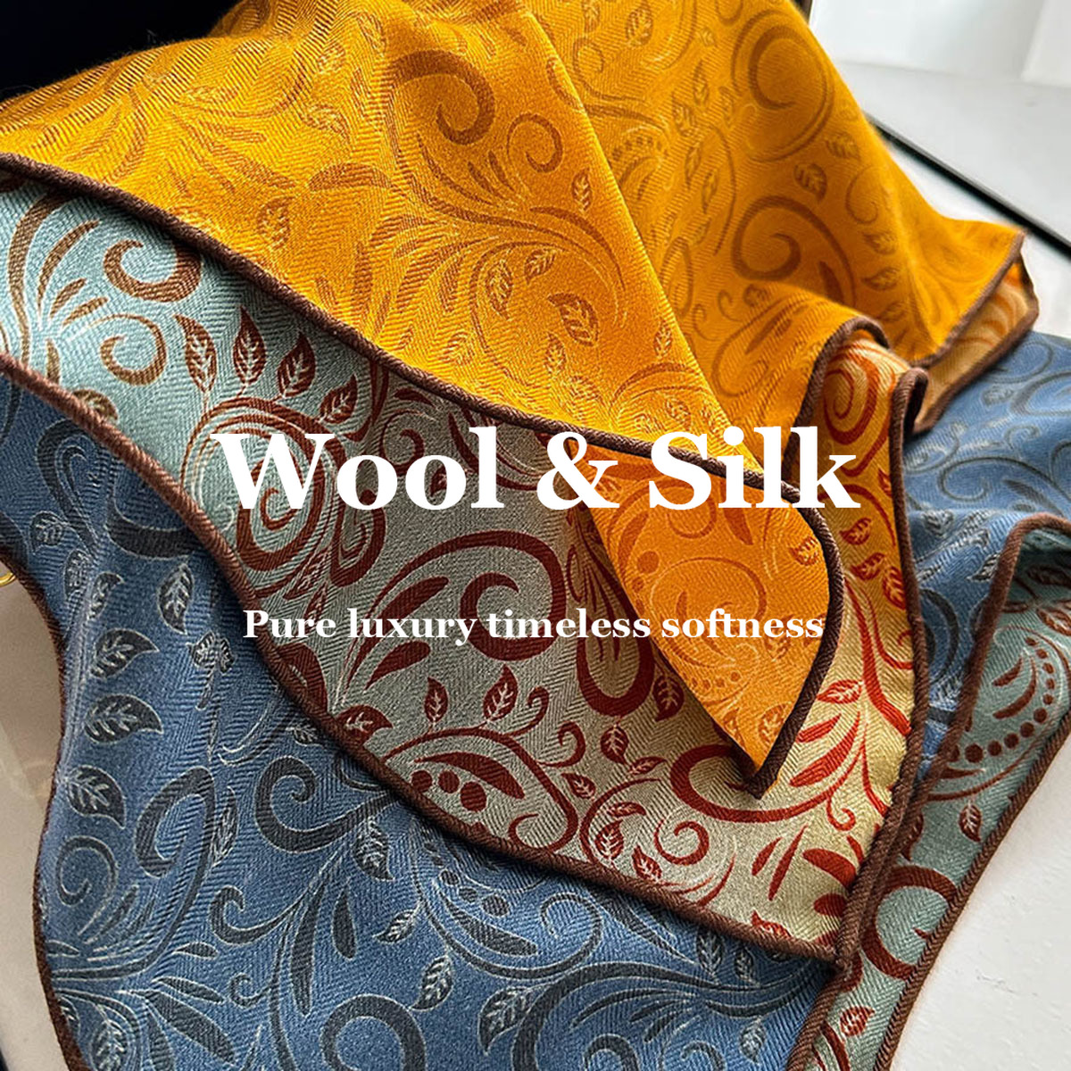Silk Tie Woven - 82% Wool 18% Real Silk Scarf