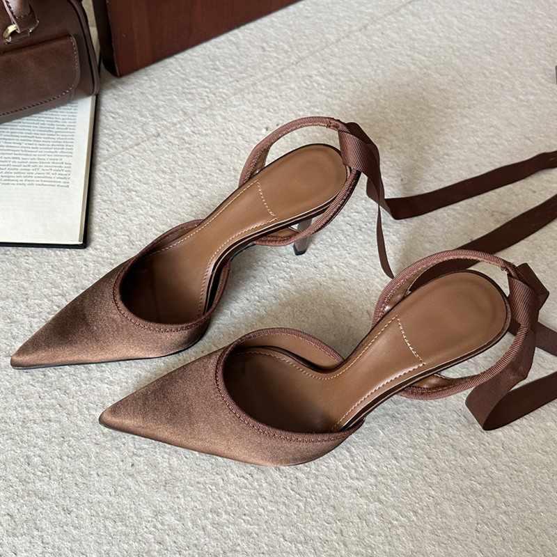 Silk Tie Woven - Eilyken Spring Design Sexy Ankle Strap