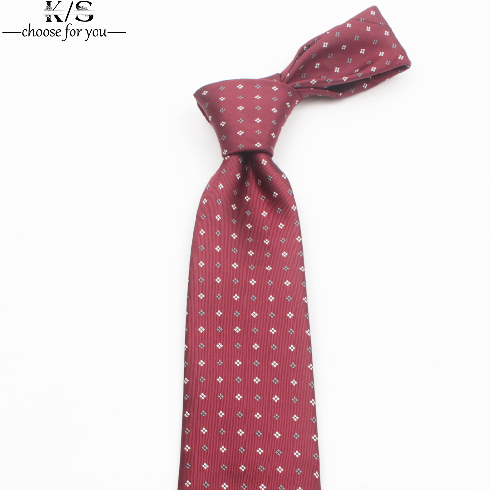 Men's Tie 8cm Stripe Dot Neckt - đánh giá và giá Men Formal Wear Red