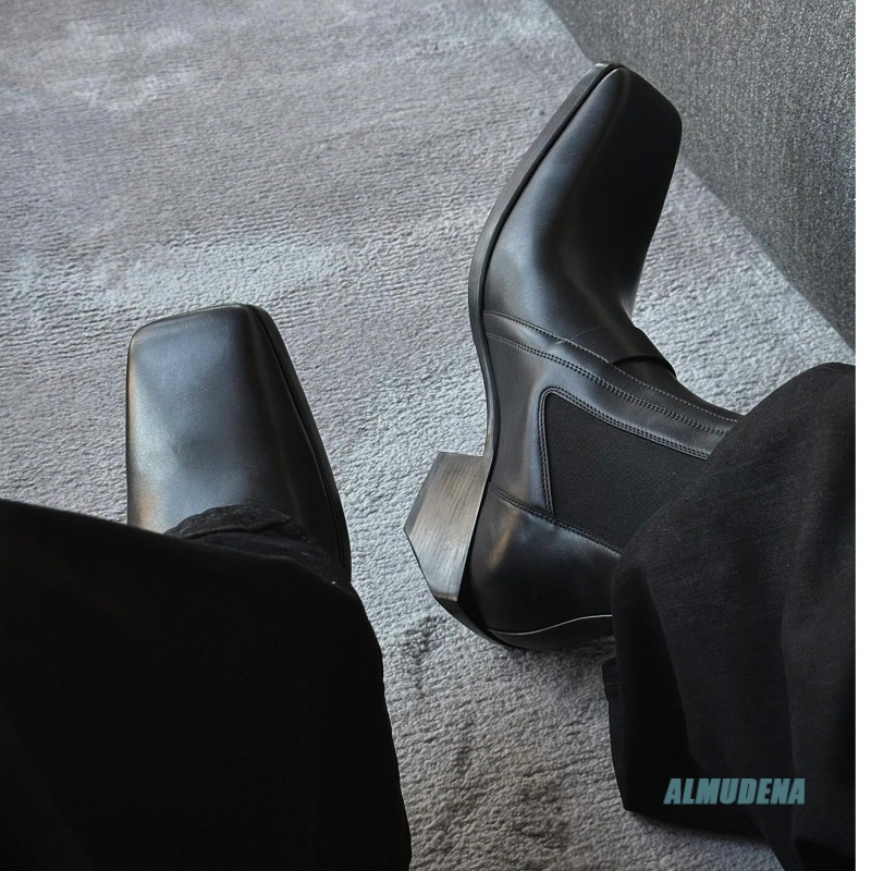 Square Toe Men's Black Leather - đánh giá và giá Men'S Formal Style