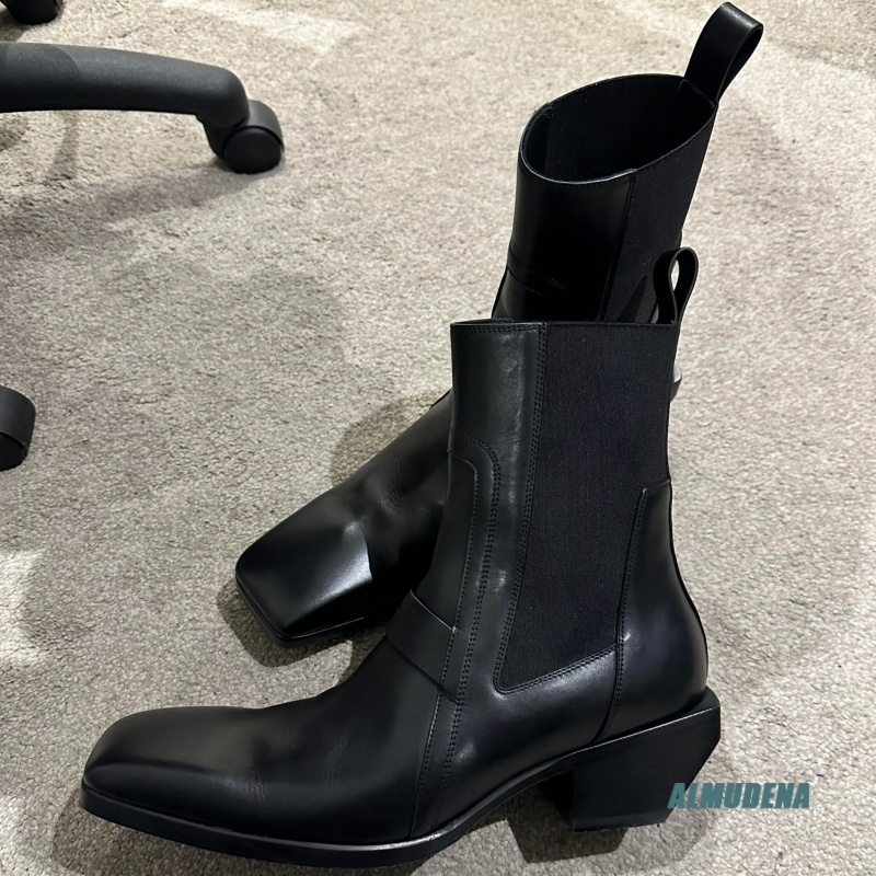 Square Toe Men's Black Leather - đánh giá và giá Men'S Formal Style