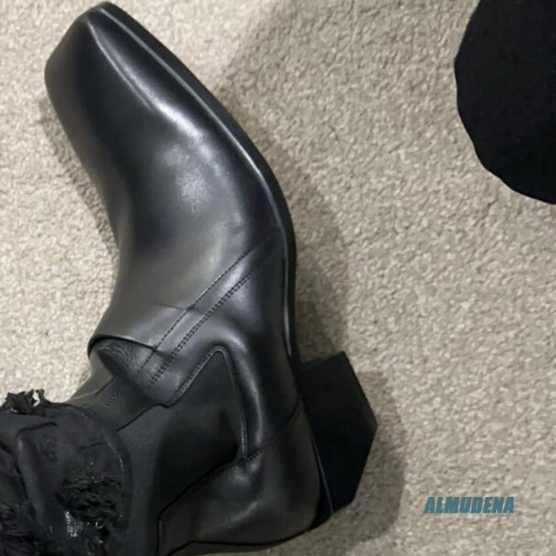 Square Toe Men's Black Leather - đánh giá và giá Men'S Formal Style