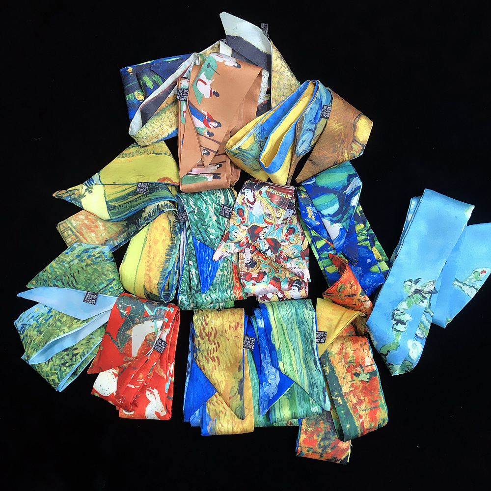 2023 Van Gogh Oil Painting Twi - đánh giá và giá Silk Tie Woven