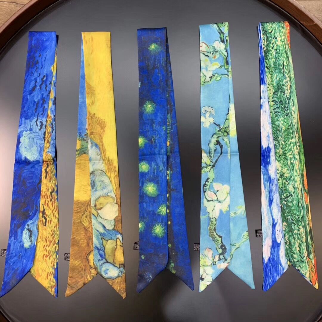 2023 Van Gogh Oil Painting Twi - đánh giá và giá Silk Tie Woven