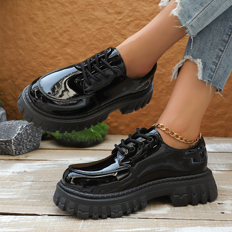 Chunky Platform Oxford Shoes f - đánh giá và giá Patent Leather Oxford