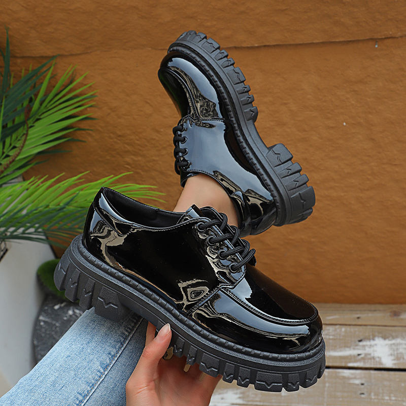 Chunky Platform Oxford Shoes f - đánh giá và giá Patent Leather Oxford