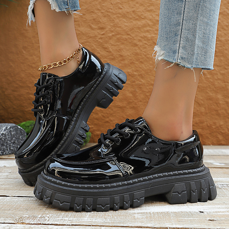 Chunky Platform Oxford Shoes f - đánh giá và giá Patent Leather Oxford