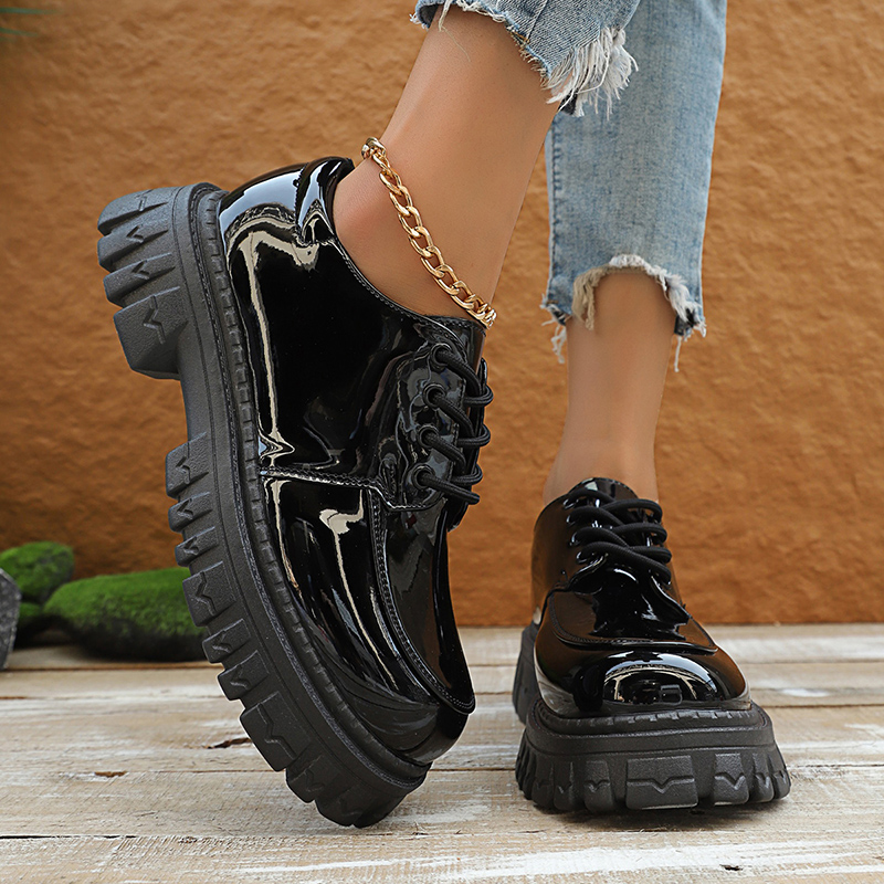 Chunky Platform Oxford Shoes f - đánh giá và giá Patent Leather Oxford