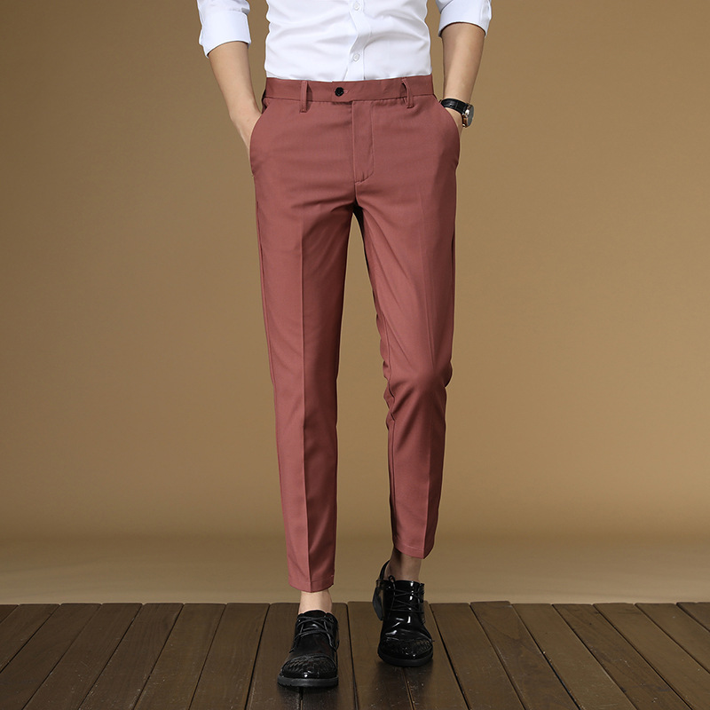 Summer Suit Pants Men Red Blac - đánh giá và giá Men Formal Wear Red