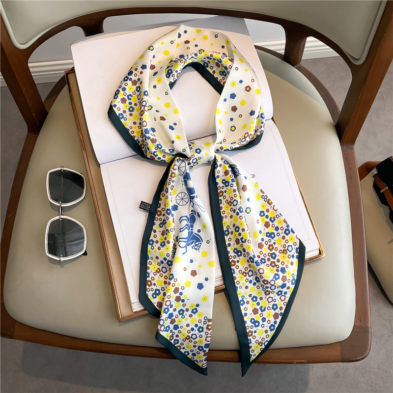 Fashion Print Long Silk Scarf  - đánh giá và giá Silk Tie Woven