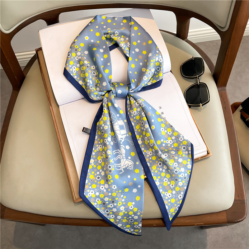 Fashion Print Long Silk Scarf  - đánh giá và giá Silk Tie Woven