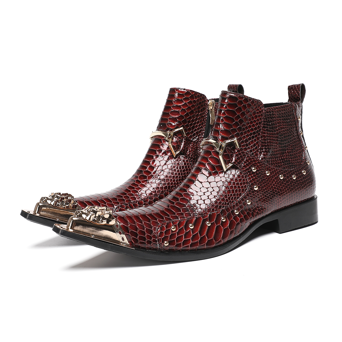 Fashion Metal Pointed Toe Genu - đánh giá và giá Men'S Formal Style