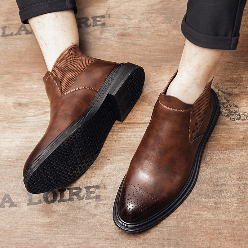 High-top leather shoes are ver - đánh giá và giá Men'S Formal Style