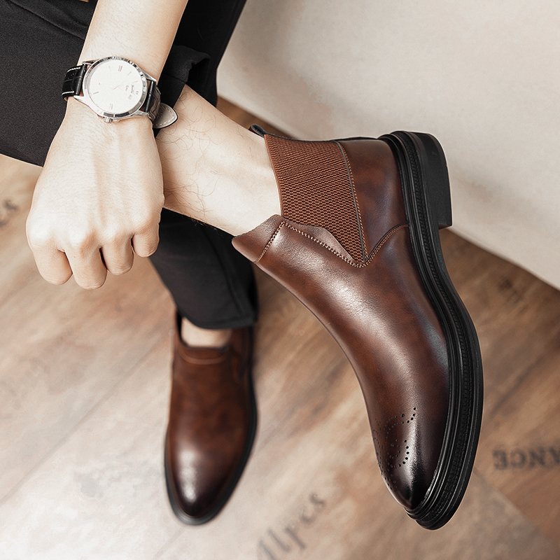 High-top leather shoes are ver - đánh giá và giá Men'S Formal Style