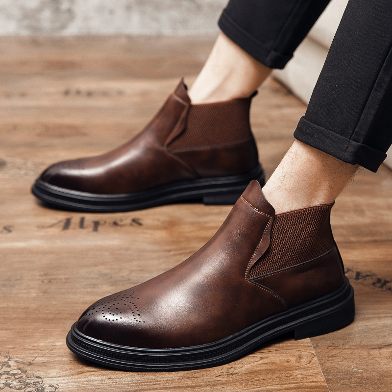 High-top leather shoes are ver - đánh giá và giá Men'S Formal Style