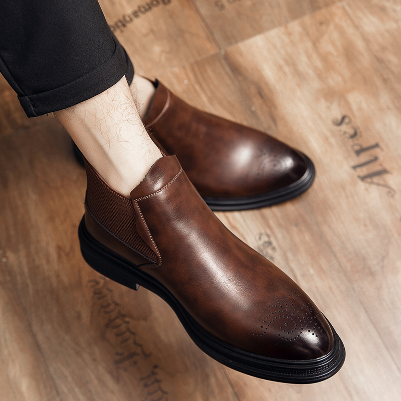 High-top leather shoes are ver - đánh giá và giá Men'S Formal Style