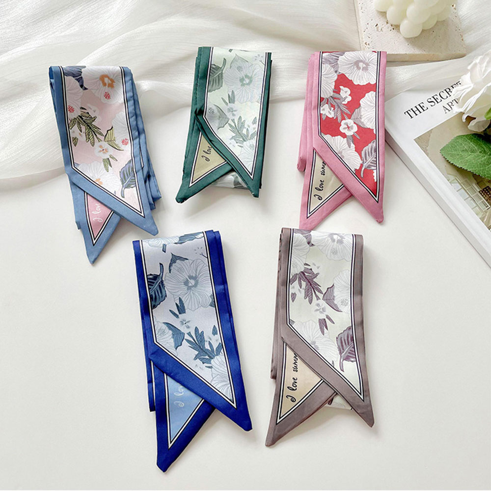 Floral Silk Satin Scarf Narrow - đánh giá và giá Silk Tie Woven