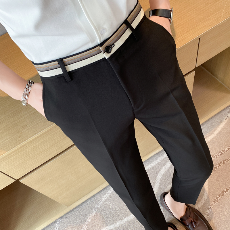 Fashion Waist Stripes Suit Pan - đánh giá và giá Men'S Formal Style