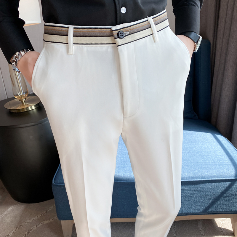 Fashion Waist Stripes Suit Pan - đánh giá và giá Men'S Formal Style