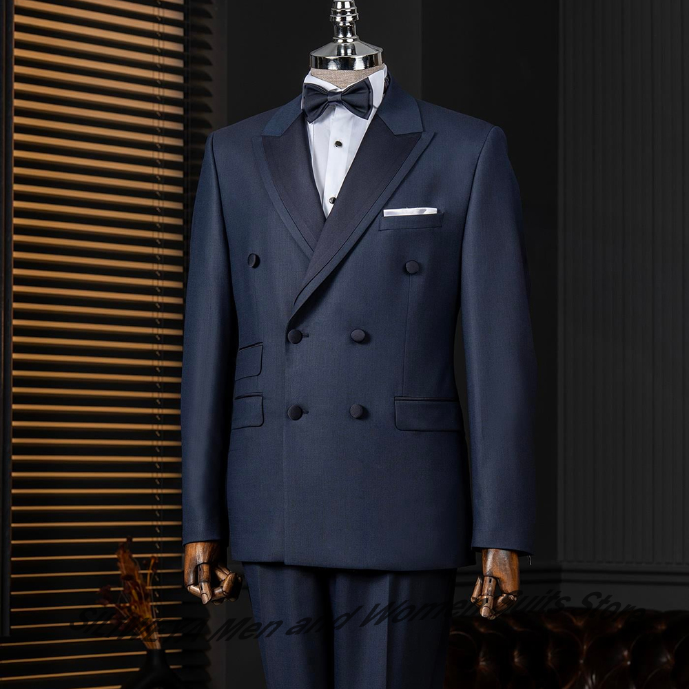 Men's Navy Blue Double Breaste - đánh giá và giá Men Formal Wear For Dinner