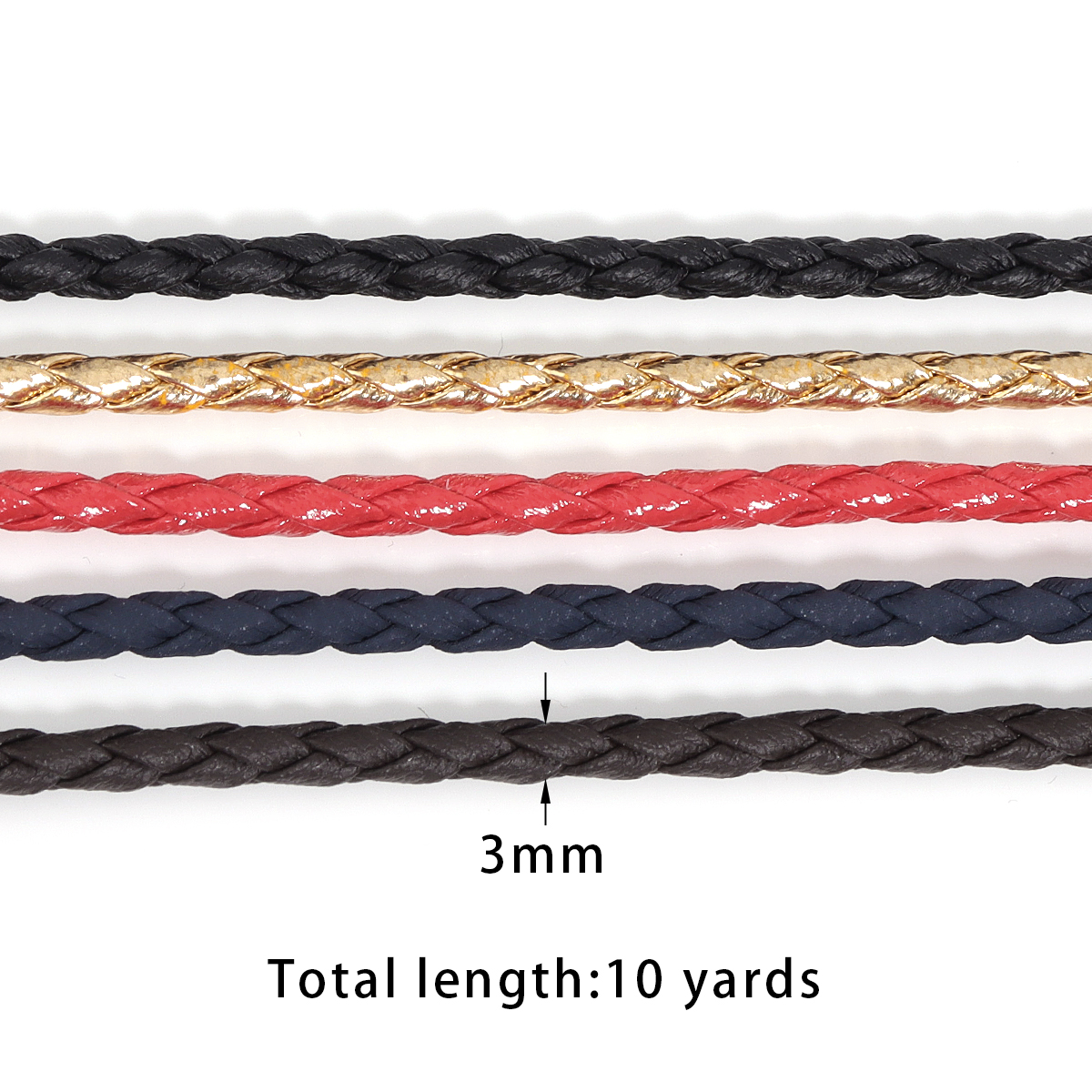 10Yards 3mm Braided Genuine Le - đánh giá và giá Patent Leather Oxford
