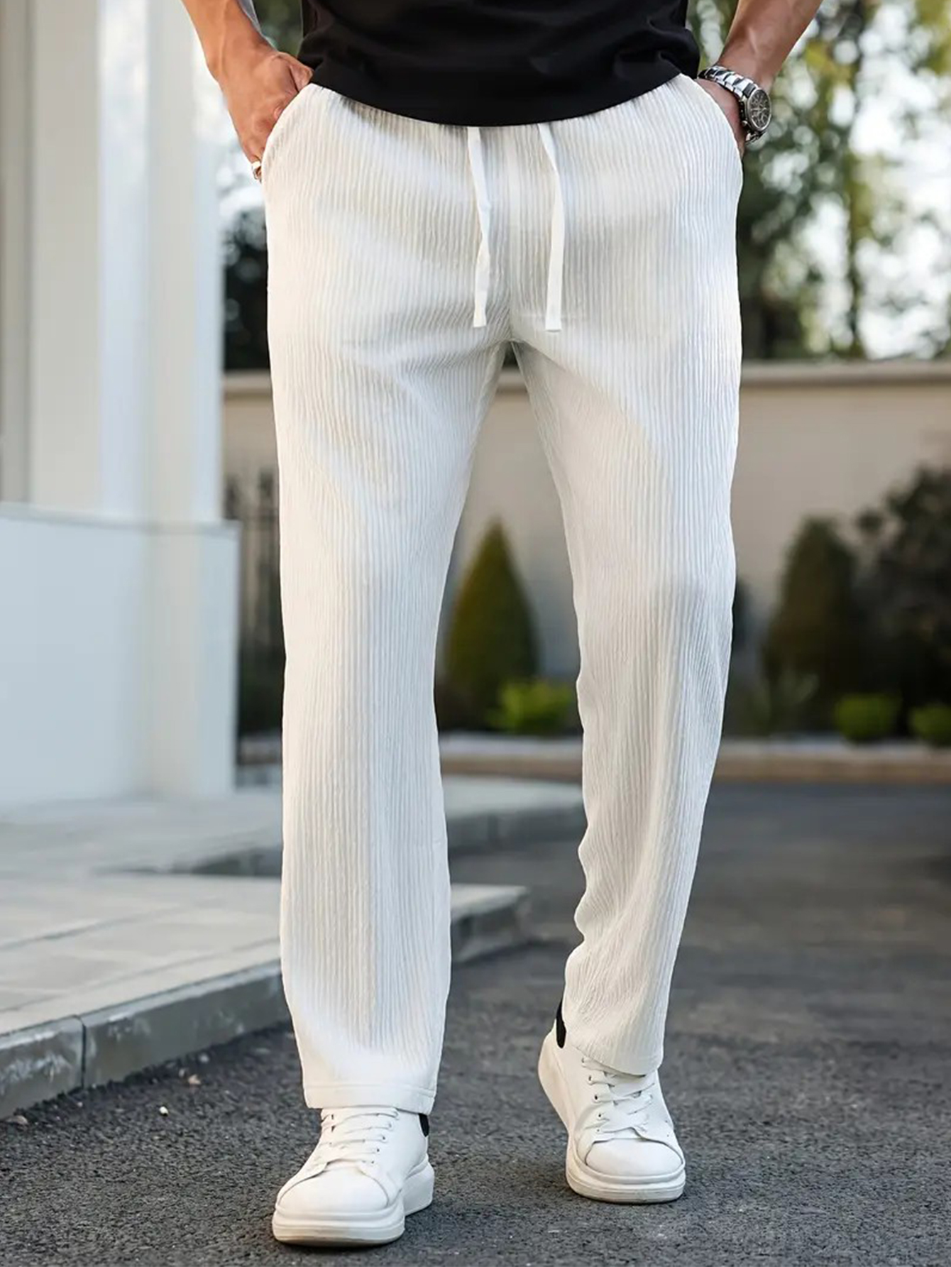 Men's Solid Color Pocket Strip - đánh giá và giá Men'S Formal Style