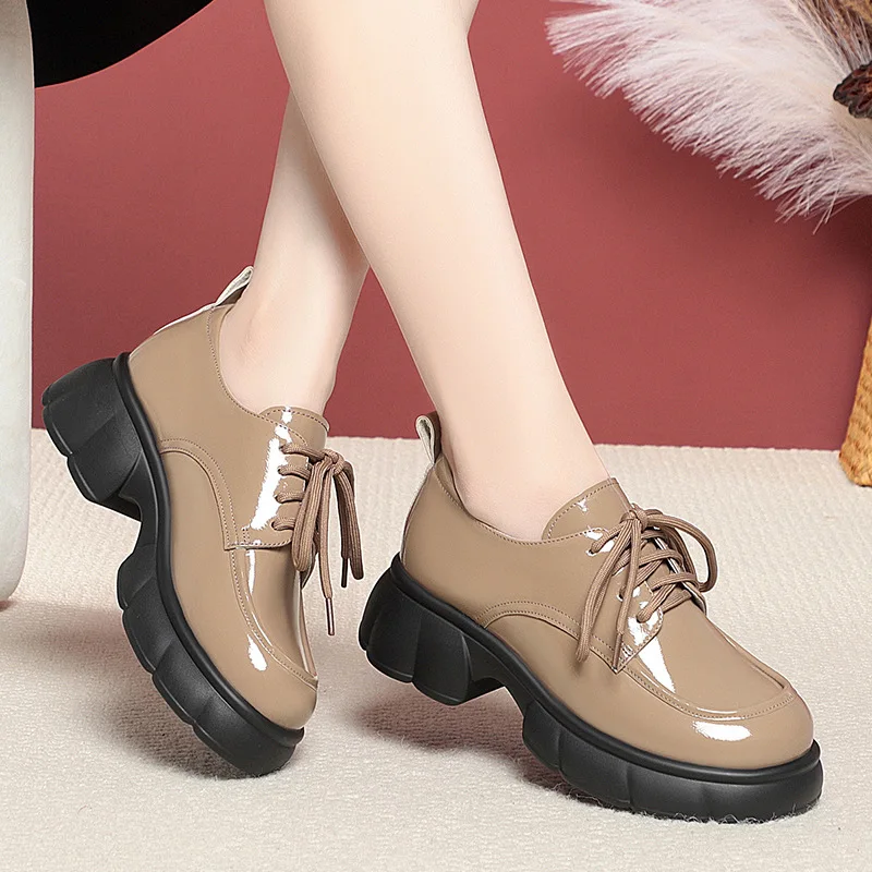 5cm Vintage British Thick Bott - đánh giá và giá Patent Leather Oxford