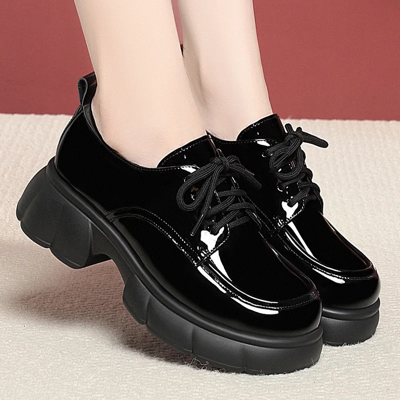5cm Vintage British Thick Bott - đánh giá và giá Patent Leather Oxford