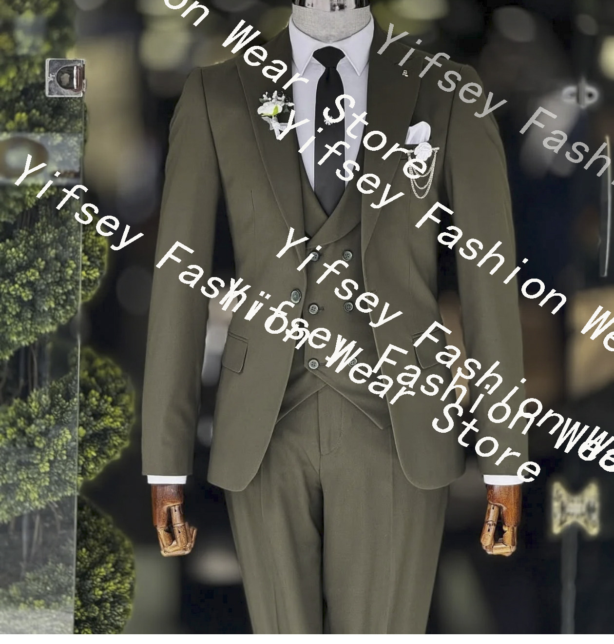 Fashion Army Green Men's Suit  - đánh giá và giá Men Formal Wear For Dinner