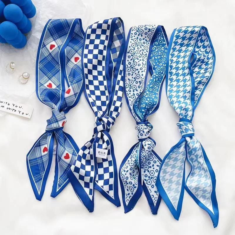 Klein blue silk scarf new chec - đánh giá và giá Silk Tie Woven