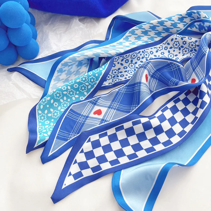 Klein blue silk scarf new chec - đánh giá và giá Silk Tie Woven