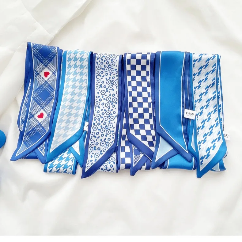 Klein blue silk scarf new chec - đánh giá và giá Silk Tie Woven