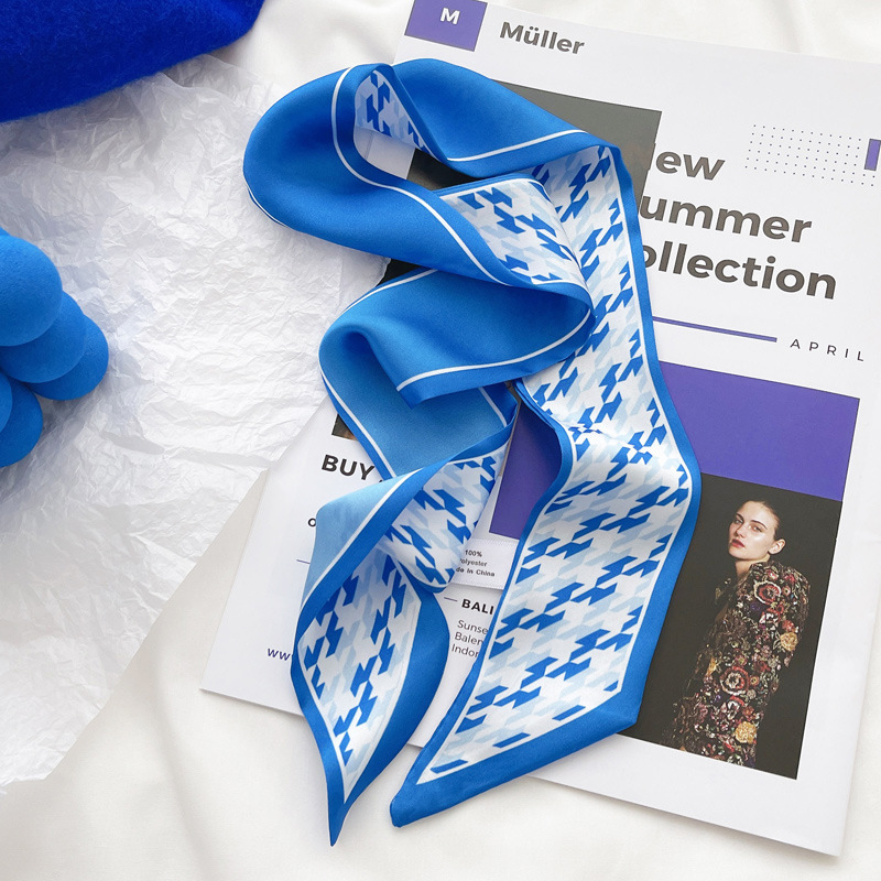 Klein blue silk scarf new chec - đánh giá và giá Silk Tie Woven