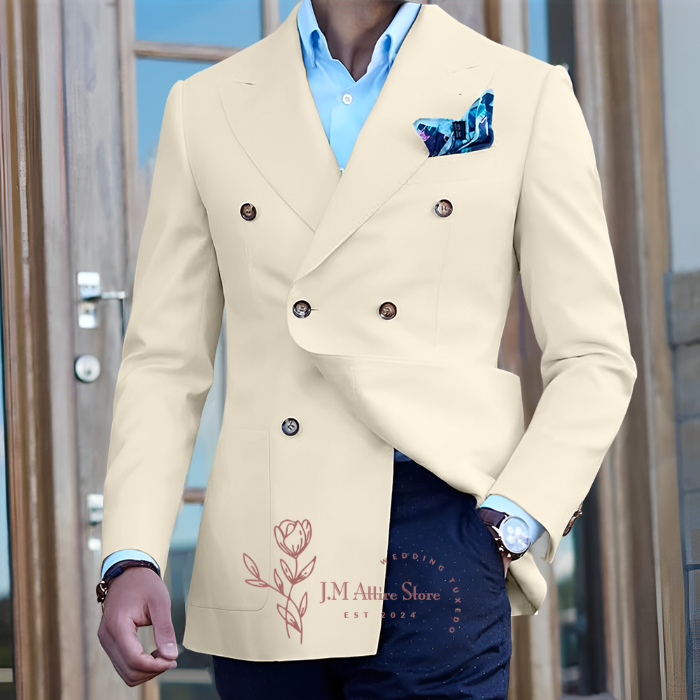 Elegant white men's suit jacke - đánh giá và giá Men Formal Wear For Dinner